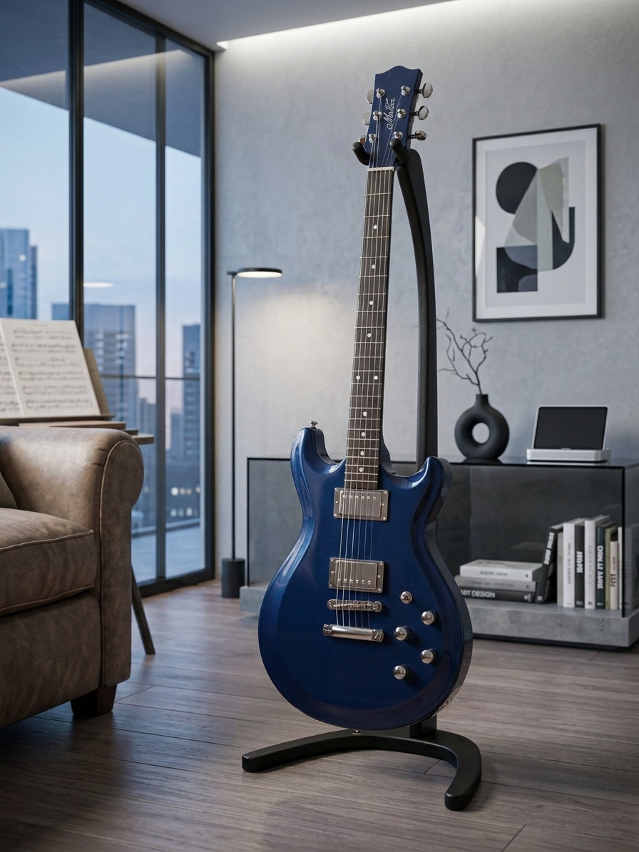 Free-Standing Wooden Guitar Stand