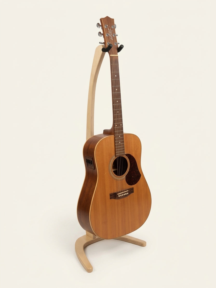 Free-Standing Wooden Guitar Stand